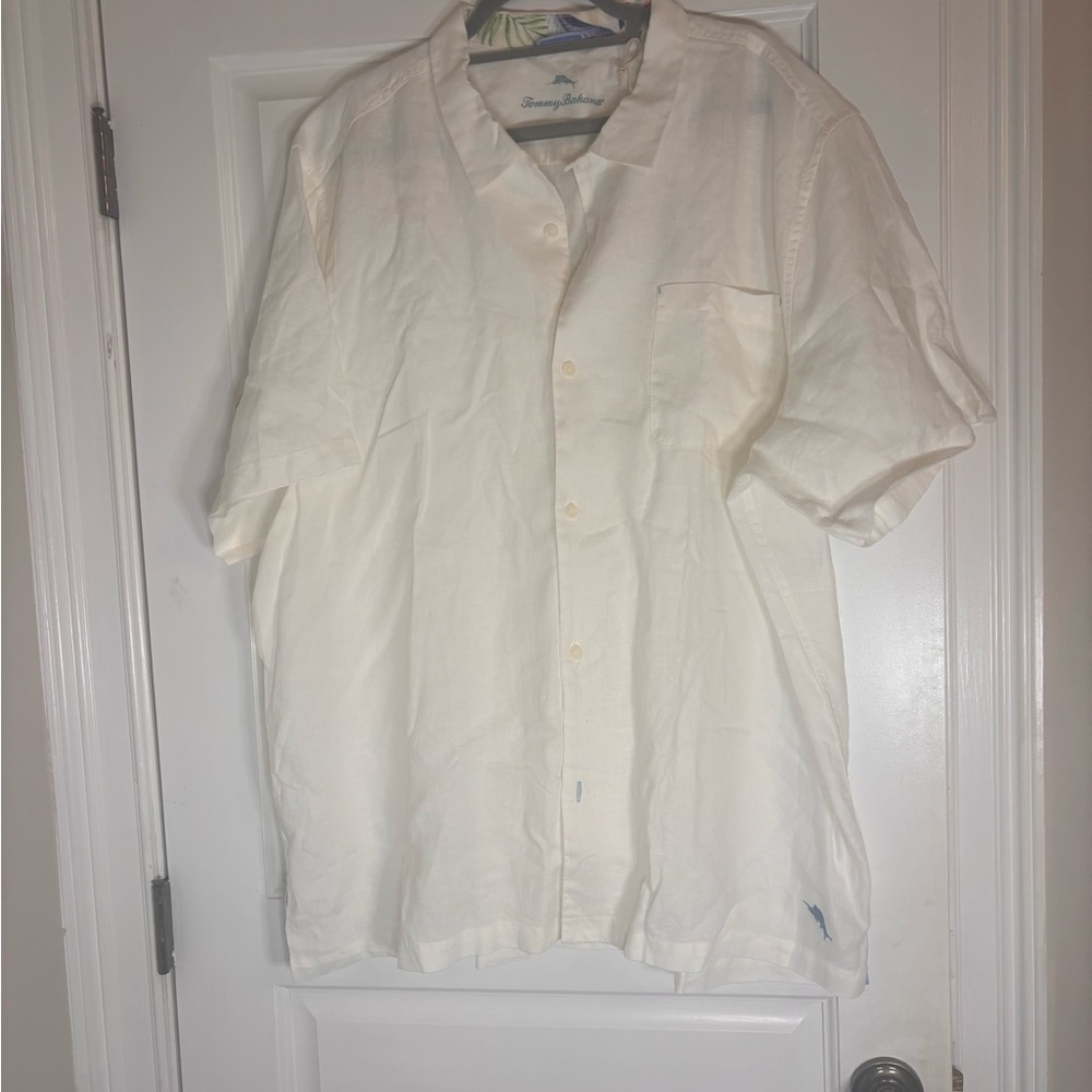 Tommy Bahama Men's White 100 % Linen Shirt